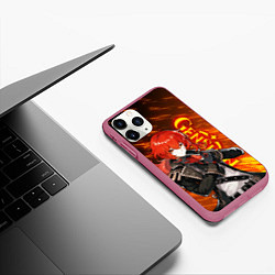 Чехол iPhone 11 Pro матовый GENSHIN IMPACT, ДИЛЮК DILUC, цвет: 3D-малиновый — фото 2