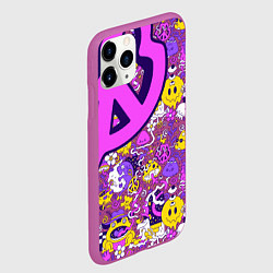 Чехол iPhone 11 Pro матовый Психоделика Существа Знаки, цвет: 3D-фиолетовый — фото 2