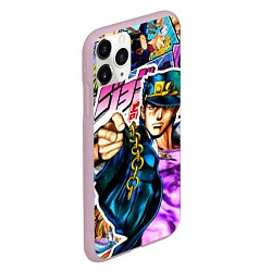 Чехол iPhone 11 Pro матовый Джотаро - JoJos Bizarre Adventure, цвет: 3D-розовый — фото 2