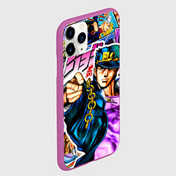 Чехол iPhone 11 Pro матовый Джотаро - JoJos Bizarre Adventure, цвет: 3D-фиолетовый — фото 2