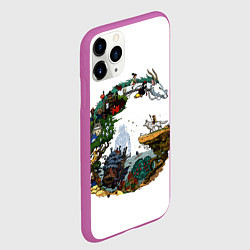 Чехол iPhone 11 Pro матовый Миры Хаяо Миядзаки унесенные призраками и другие, цвет: 3D-фиолетовый — фото 2