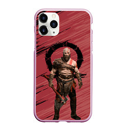 Чехол iPhone 11 Pro матовый Кратос God of War, цвет: 3D-розовый