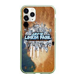 Чехол iPhone 11 Pro матовый Collision Course - Jay-Z и Linkin Park, цвет: 3D-салатовый