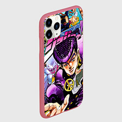 Чехол iPhone 11 Pro матовый JoJos Bizarre Adventure: Josuke, цвет: 3D-малиновый — фото 2