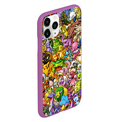 Чехол iPhone 11 Pro матовый ПОКЕМОНЫ В ПИКСЕЛЯХ PIXEL POKEMON, цвет: 3D-фиолетовый — фото 2