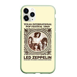 Чехол iPhone 11 Pro матовый Led Zeppelin - Texas International Pop Festival 19, цвет: 3D-салатовый