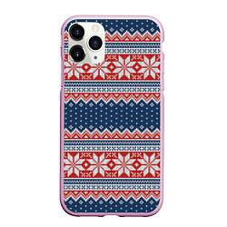 Чехол iPhone 11 Pro матовый Knitted Pattern, цвет: 3D-розовый