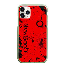 Чехол iPhone 11 Pro матовый God of War Брызги крови, цвет: 3D-салатовый