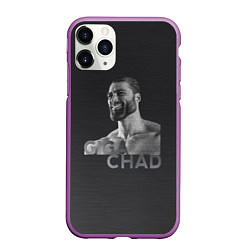 Чехол iPhone 11 Pro матовый Giga Chad, цвет: 3D-фиолетовый