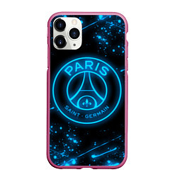 Чехол iPhone 11 Pro матовый PSG NEON STYLE SPORT ПСГ НЕОН, цвет: 3D-малиновый