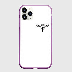 Чехол iPhone 11 Pro матовый WALHALLA TEAM НА СПИНЕ БЕЛЫЕ ИЕРОГЛИФЫ, цвет: 3D-фиолетовый