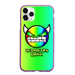 Чехол iPhone 11 Pro матовый Geometry Dash, цвет: 3D-фиолетовый