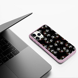 Чехол iPhone 11 Pro матовый КОРОЛЬ И ШУТ ЛОГО ПАТТЕРН, цвет: 3D-розовый — фото 2