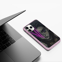 Чехол iPhone 11 Pro матовый Jinx - Arcane, цвет: 3D-розовый — фото 2