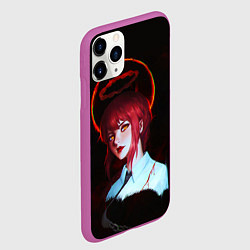 Чехол iPhone 11 Pro матовый Макима кровавый ангел Человек бензопила, цвет: 3D-фиолетовый — фото 2