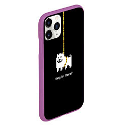 Чехол iPhone 11 Pro матовый UNDERTALE DOG НА КАНАТЕ, цвет: 3D-фиолетовый — фото 2