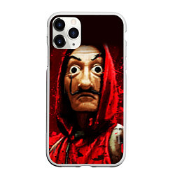 Чехол iPhone 11 Pro матовый БУМАЖНЫЙ ДОМ БРЫЗГИ КРАСОК - LA CASA DE PAPEL, цвет: 3D-белый