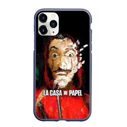 Чехол iPhone 11 Pro матовый БУМАЖНЫЙ ДОМ РИСУНОК - LA CASA DE PAPEL BELLA CIAO, цвет: 3D-серый