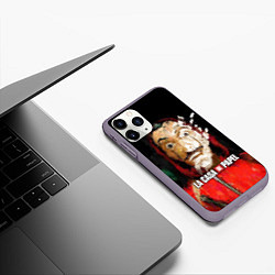 Чехол iPhone 11 Pro матовый БУМАЖНЫЙ ДОМ РИСУНОК - LA CASA DE PAPEL BELLA CIAO, цвет: 3D-серый — фото 2