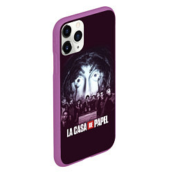 Чехол iPhone 11 Pro матовый БУМАЖНЫЙ ДОМ ПЕРСОНАЖИ - LA CASA DE PAPEL, цвет: 3D-фиолетовый — фото 2