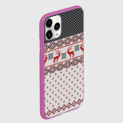Чехол iPhone 11 Pro матовый НОВОГОДНИЙ УЗОР, цвет: 3D-фиолетовый — фото 2