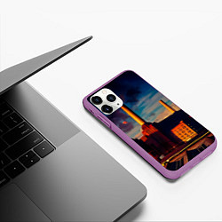 Чехол iPhone 11 Pro матовый Animals - Pink Floyd, цвет: 3D-фиолетовый — фото 2