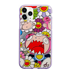 Чехол iPhone 11 Pro матовый Takashi Murakami кричащий арт, цвет: 3D-светло-сиреневый