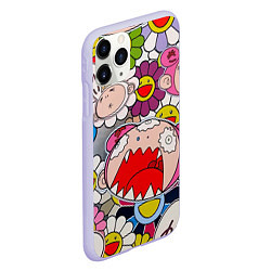 Чехол iPhone 11 Pro матовый Takashi Murakami кричащий арт, цвет: 3D-светло-сиреневый — фото 2