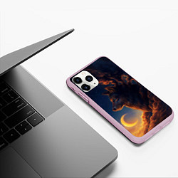 Чехол iPhone 11 Pro матовый Ночной Волк Night Wolf, цвет: 3D-розовый — фото 2