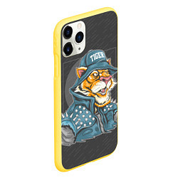 Чехол iPhone 11 Pro матовый Крутой тигр cool tiger, цвет: 3D-желтый — фото 2