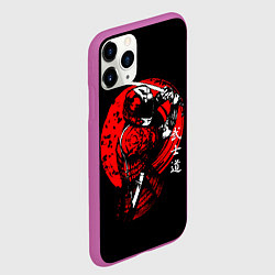 Чехол iPhone 11 Pro матовый МОТО САМУРАЙ С КАТАНОЙ JAPAN SAMURAI, цвет: 3D-фиолетовый — фото 2