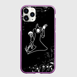 Чехол iPhone 11 Pro матовый KIZARU ПРИЗРАК ЛОГО БЕЛЫЙ, цвет: 3D-фиолетовый