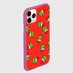 Чехол iPhone 11 Pro матовый Гринч Похититель Рождества, цвет: 3D-фиолетовый — фото 2
