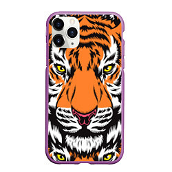 Чехол iPhone 11 Pro матовый ТИГР СИМВОЛ НОВОГО ГОДА 2022 TIGER, цвет: 3D-фиолетовый