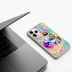 Чехол iPhone 11 Pro матовый Такаси Мураками Безумный ДОБ, цвет: 3D-салатовый — фото 2