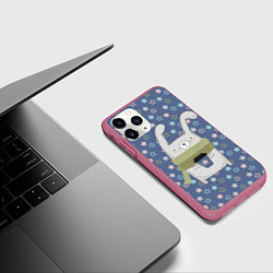 Чехол iPhone 11 Pro матовый Звездный кролик, цвет: 3D-малиновый — фото 2