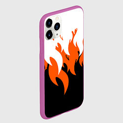 Чехол iPhone 11 Pro матовый Оранжевый Огонь, цвет: 3D-фиолетовый — фото 2