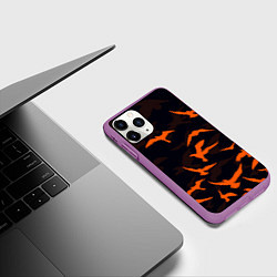 Чехол iPhone 11 Pro матовый Стая Воронов, цвет: 3D-фиолетовый — фото 2