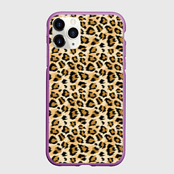 Чехол iPhone 11 Pro матовый Пятна Дикого Леопарда, цвет: 3D-фиолетовый