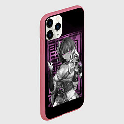 Чехол iPhone 11 Pro матовый Сегун Райдэн Эи Bad girl, цвет: 3D-малиновый — фото 2