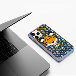 Чехол iPhone 11 Pro матовый Вязаный тигренок, цвет: 3D-светло-сиреневый — фото 2