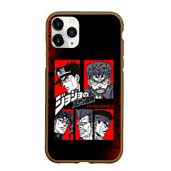 Чехол iPhone 11 Pro матовый JOJO BIZARRE ADVENTURE ДЖОДЖО АРТ, цвет: 3D-коричневый