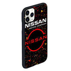 Чехол iPhone 11 Pro матовый NISSAN - Брызги, цвет: 3D-черный — фото 2