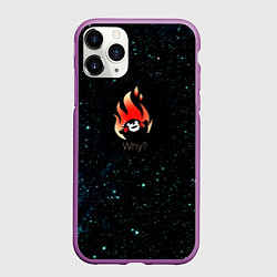 Чехол iPhone 11 Pro матовый Why?, цвет: 3D-фиолетовый