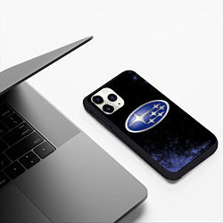 Чехол iPhone 11 Pro матовый SUBARU - Взрыв, цвет: 3D-черный — фото 2