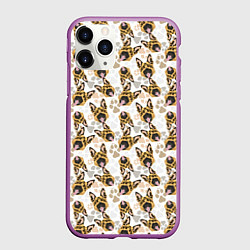 Чехол iPhone 11 Pro матовый Собака - Немецкая Овчарка, цвет: 3D-фиолетовый