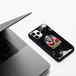 Чехол iPhone 11 Pro матовый Merry Christmas Santa с пистолетом, цвет: 3D-черный — фото 2