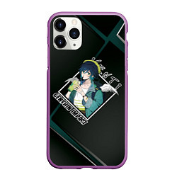 Чехол iPhone 11 Pro матовый Venti Венти, Genshin Impact, цвет: 3D-фиолетовый