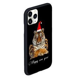 Чехол iPhone 11 Pro матовый Новогодний тигр, цвет: 3D-черный — фото 2