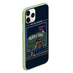 Чехол iPhone 11 Pro матовый HO-HO-HORSE, цвет: 3D-салатовый — фото 2